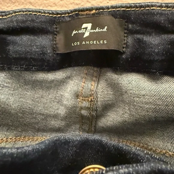 7 For All Mankind Dark Blue Flare Jeans - Picture 3 of 6